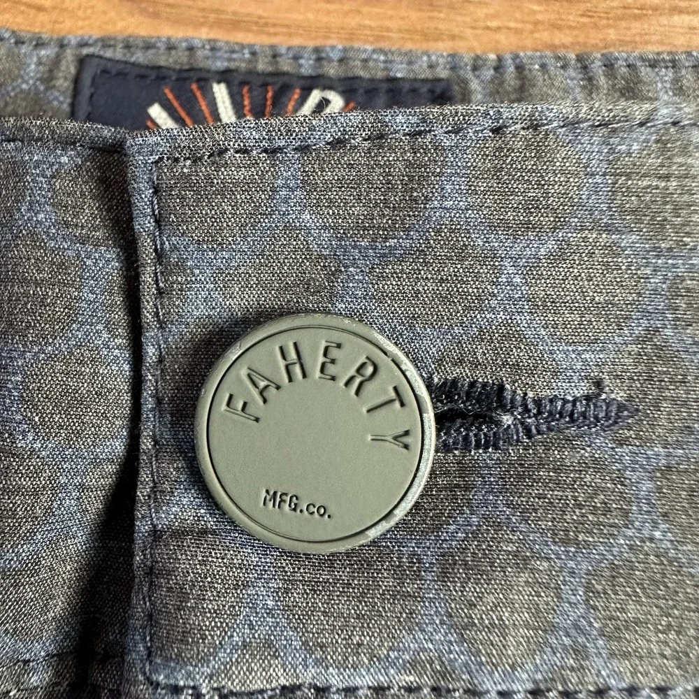 Faherty Shorts Mens 32 Gray All Day Shorts Hybrid Stretch Quick Dry Surf Casual